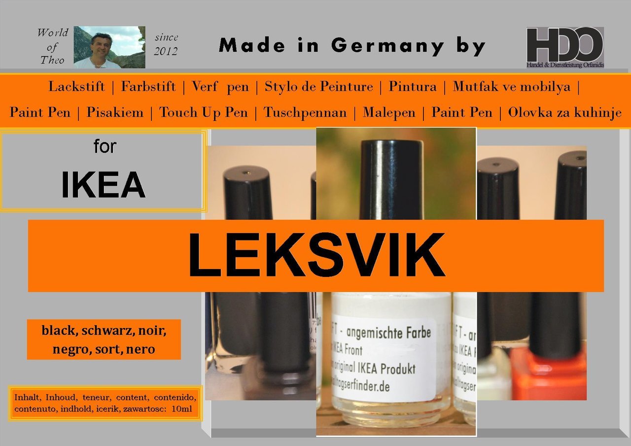 Lackstift, Farbstift für IKEA LEKSVIK schwarz