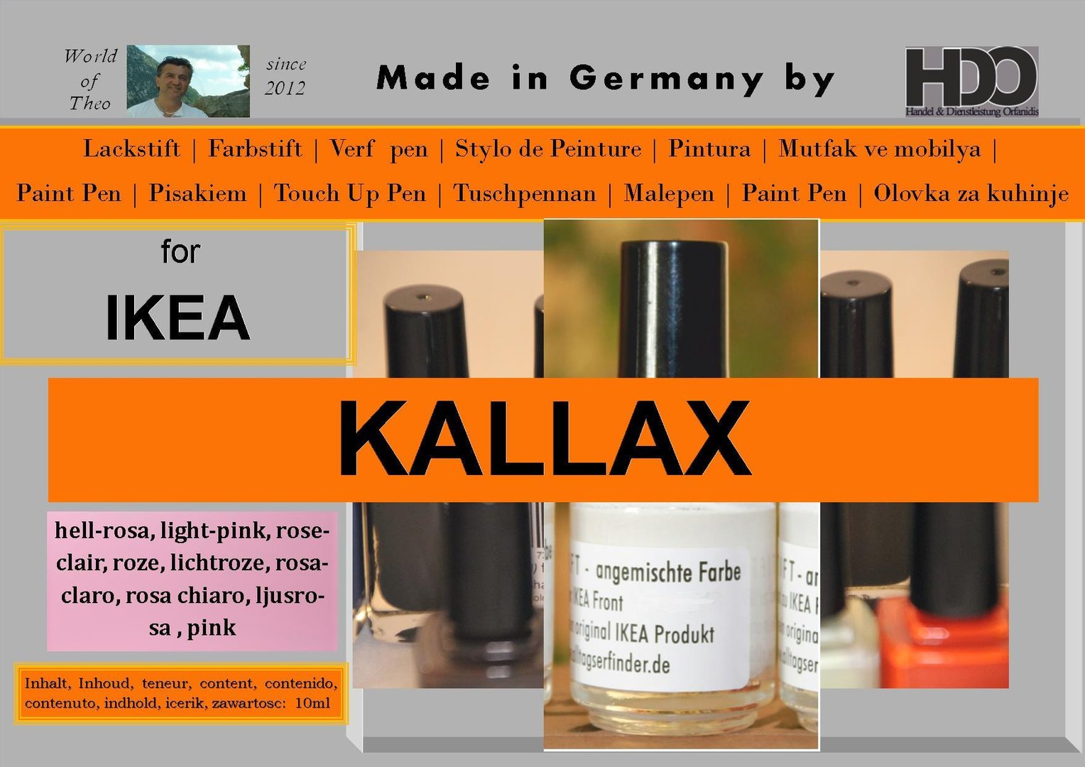Lackstift, Farbstift für IKEA KALLAX hellrosa