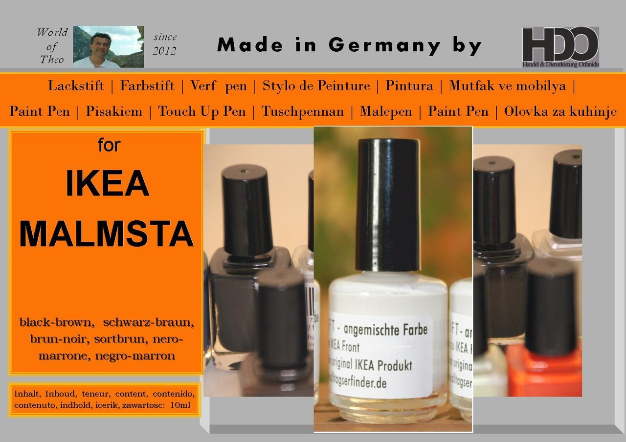 Lackstift, Farbstift für IKEA MALMSTA schwarz-braun