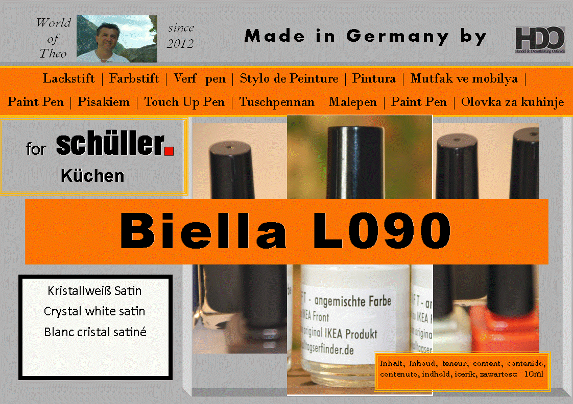 touch-up pen, touch-up paint for schüller BIELLA L090