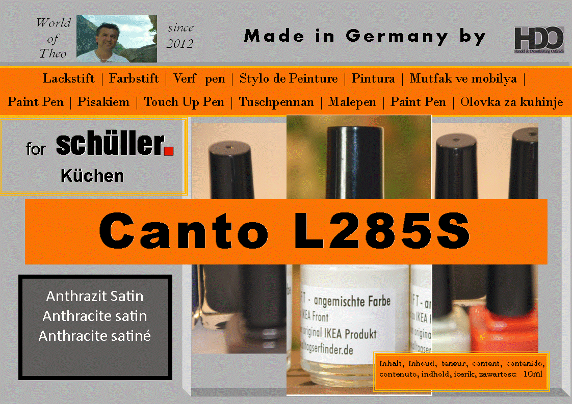 touch-up pen, touch-up paint for schüller CANTO L285S