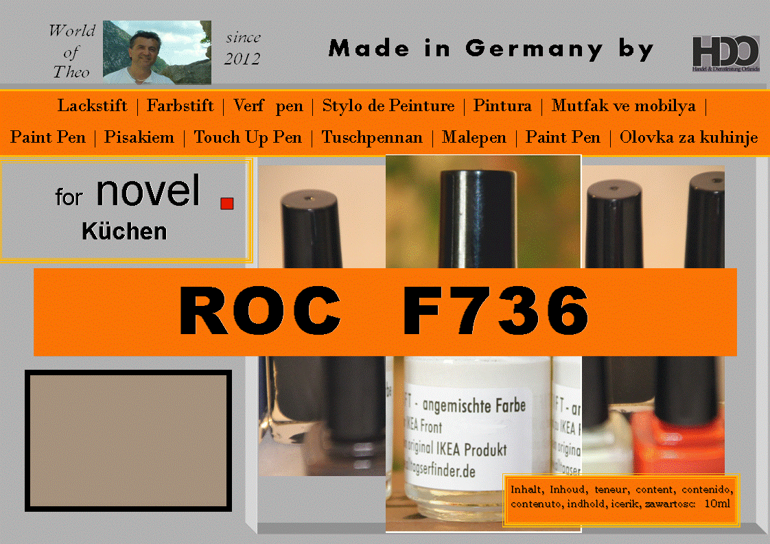 Lackstift, Farbstift für novel ROC F736