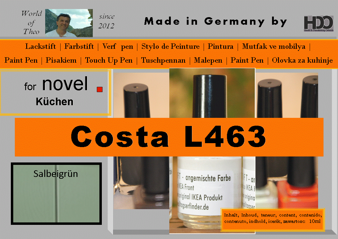 Lackstift, Farbstift für novel COSTA CSA L463