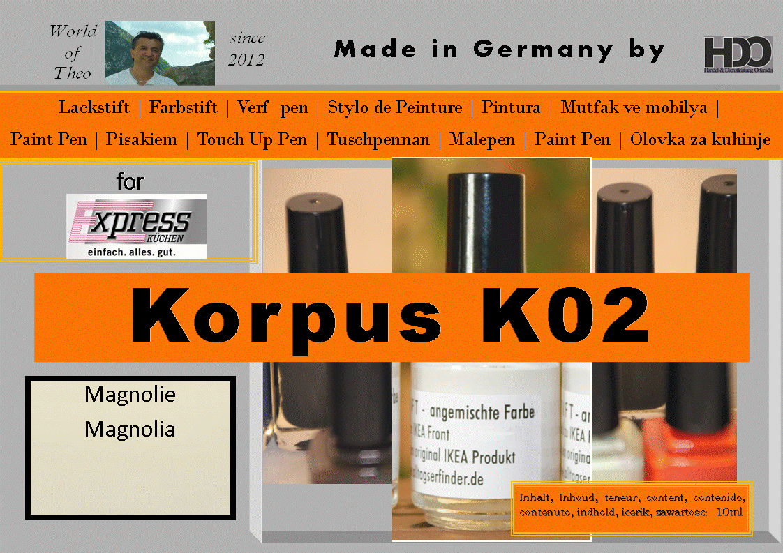 touch-up pen, touch-up paint for express KORPUS K02