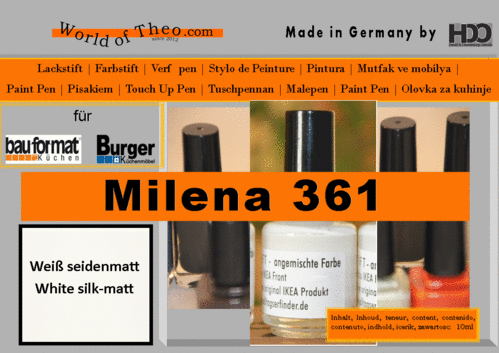 touch-up pen, touch-up paint for Burger kitchen  Milena 361