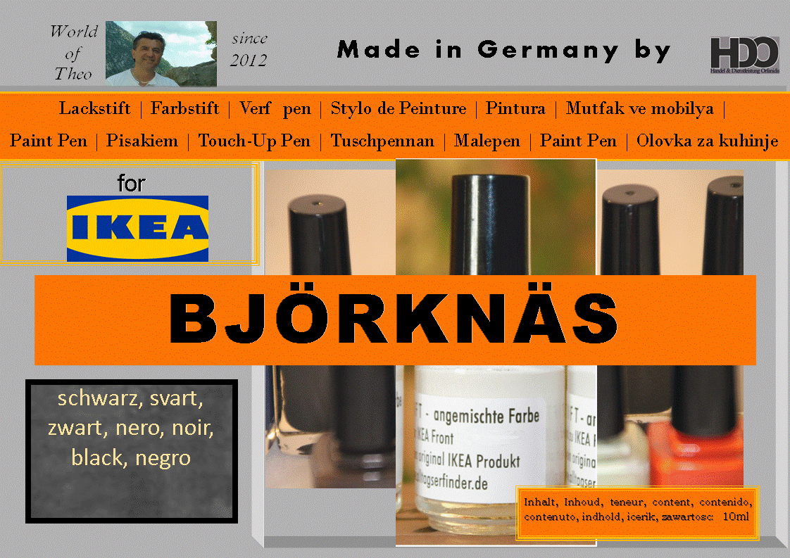 Lackstift, Farbstift für IKEA BJÖRKNÄS schwarz