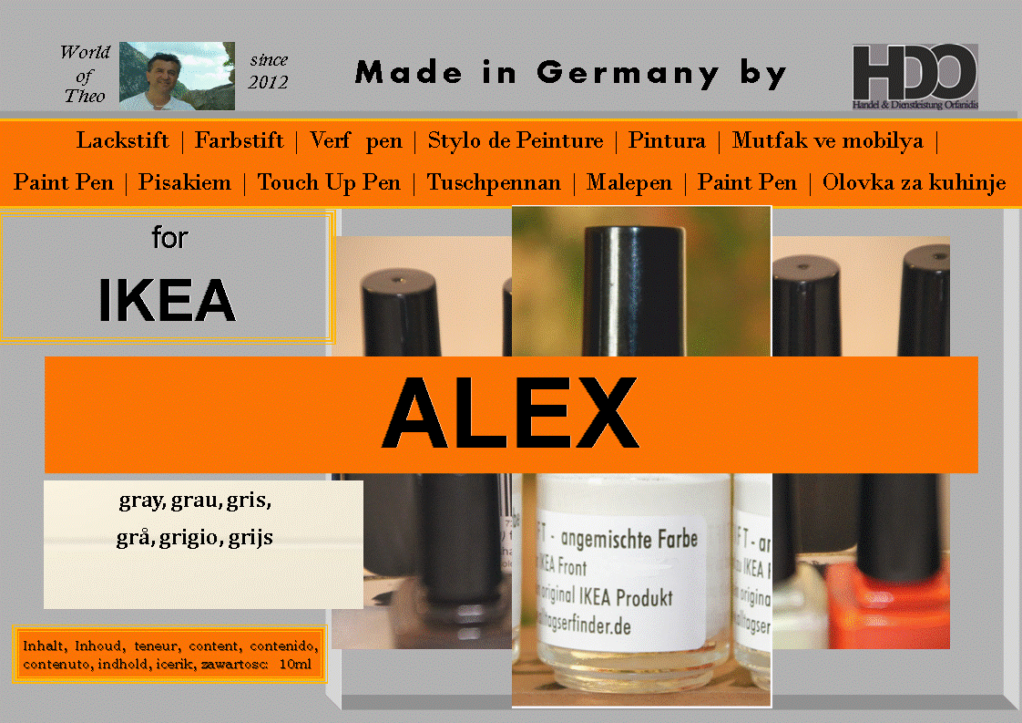 Lackstift, Farbstift für IKEA ALEX grau