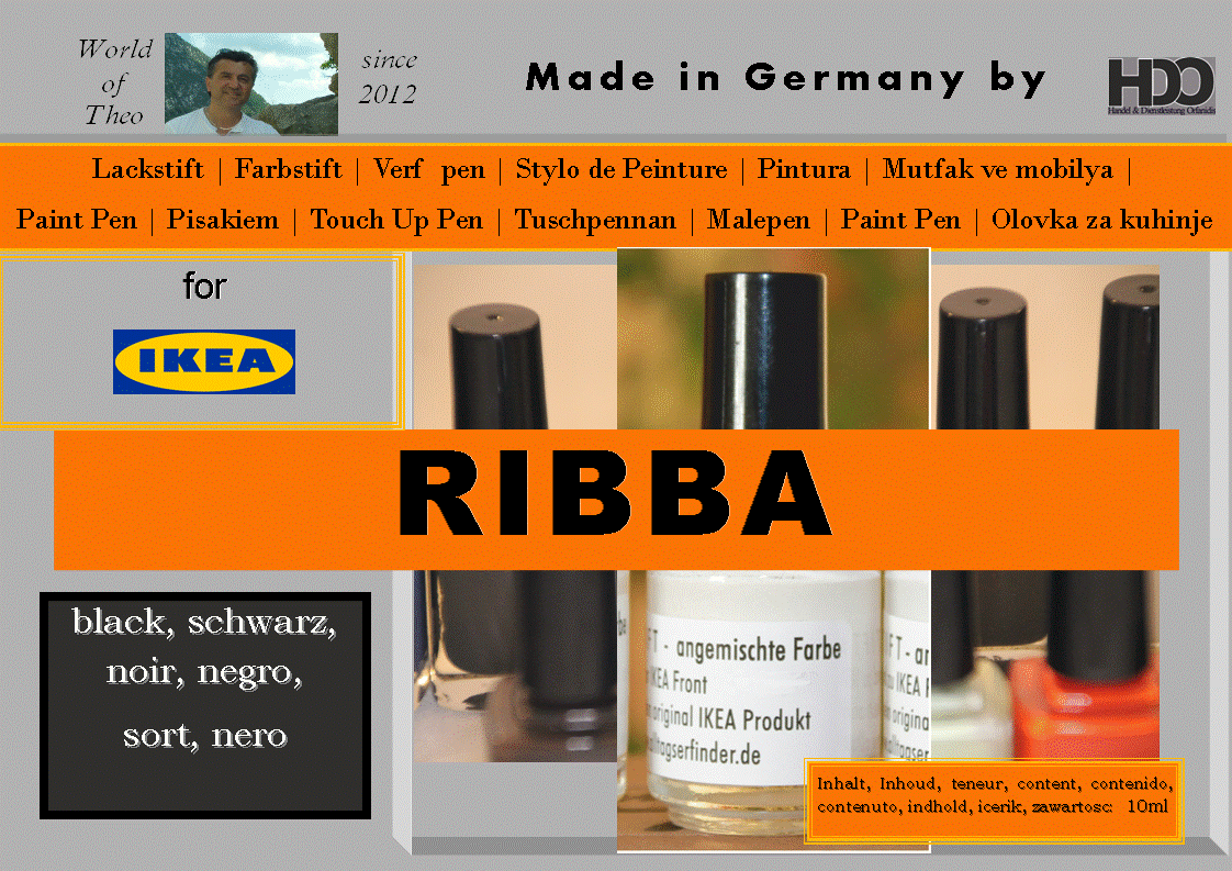 Lackstift für IKEA RIBBA schwarz