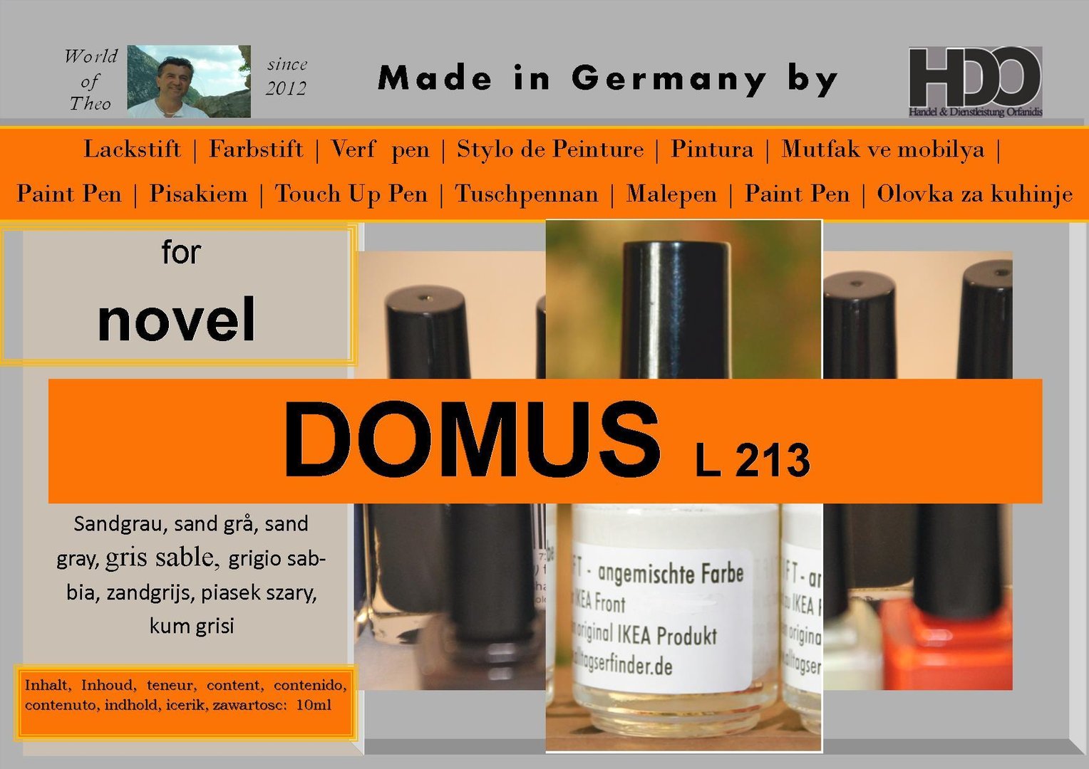 Lackstift Novel Domus L213 Sandgrau