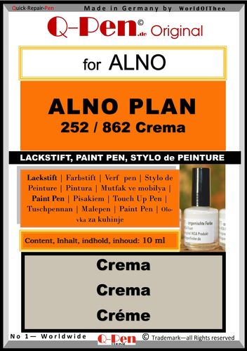 10mL Lackstift für ALNO PLAN 252 / 862 Crema