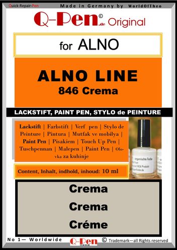 10mL Lackstift für ALNO LINE 846 Crema