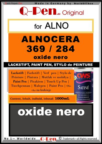 10mL Lackstift für ALNO CERA 369/284 oxide nero
