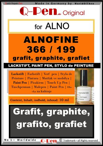 10mL Lackstift für ALNO FINE 366/199 grafit matt
