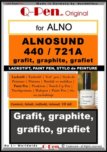 10mL Lackstift für ALNO SUND 440/721A grafit