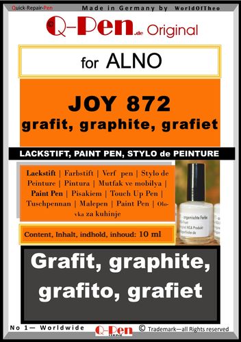 10mL Lackstift für ALNO JOY 872 grafit