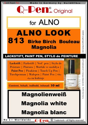 Stylo de retouche pour ALNO LOOK 813 Bouleau Magnolia 10mL