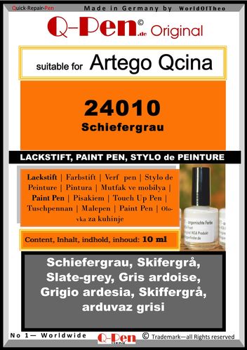 Stylo de retouche pour Artego 24010 gris ardoise 10mL