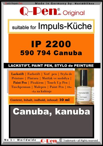 touch-up pen for Impuls-kitchen IP2200 890/794 Canuba 10mL