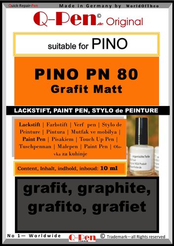 Lackstift für PINO PN80 Grafit 10mL