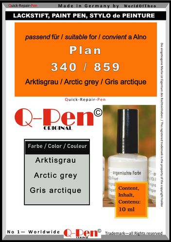 touch-up pen for ALNO Plan 340/859 gris arctique 10mL