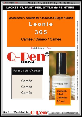 Lackstift für Bürger Küchen Leonie 365 Camée 10mL Q-Pen Original