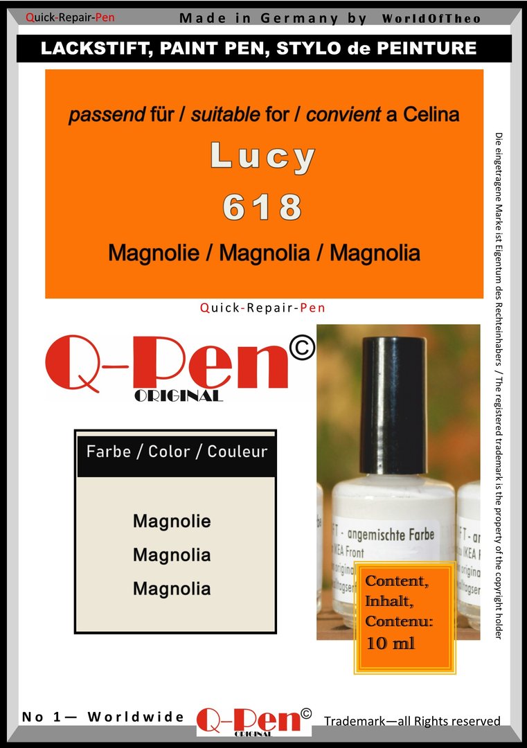 Stylo peinture pour Celina Lucy 618 Magnolia 10mL Q-Pen Original
