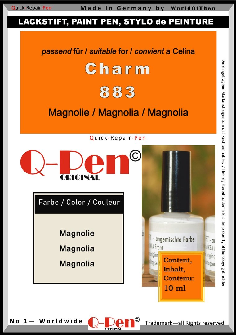 Lackstift für Celina Charm 883 Magnolie 10mL Q-Pen Original