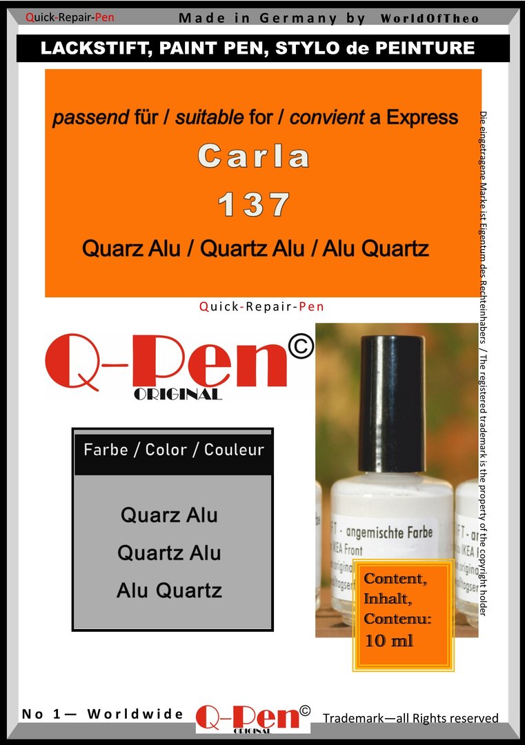 Lackstift für Express Carla 137 Quarz Alu 10mL Q-Pen Original